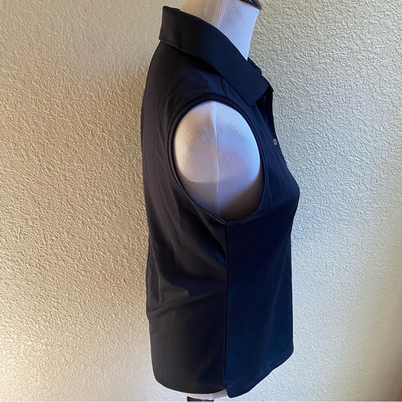 Nike Golf Tour Performance Dri-Fit Black Sleeveless Collared Shirt Golfing: Med - Picture 4 of 6